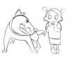 Dibujos de Niña con perro para colorear e imprimir