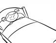 Dibujos de Niña en la cama para colorear e imprimir