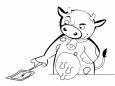 Dibujos de Vaca con matamoscas para colorear e imprimir