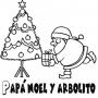 Dibujos de Árbol de Navidad y Papá Noel para colorear e imprimir