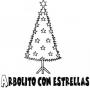 Dibujos de Árbol decorado con estrellas para colorear e imprimir