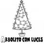 Dibujos de Árbol decorado con luces para colorear e imprimir