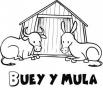 Dibujos de Buey y mula para colorear e imprimir
