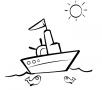 Dibujos de Barco y peces para colorear e imprimir