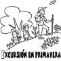 Dibujos de Excursión en primavera para colorear e imprimir