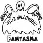 Dibujos de Fantasma en Halloween para colorear e imprimir