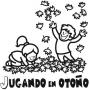 Dibujos de Jugando en Otoño para colorear e imprimir