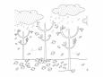 Dibujos de Lluvia en otoño para colorear e imprimir