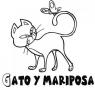 Dibujos de Mariposa y gato para colorear e imprimir