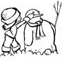 Dibujos de Muñeco de nieve con bufanda para colorear e imprimir