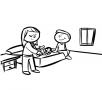 Dibujos de Niño y madre en la habitación para colorear e imprimir