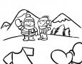 Dibujos de Niños en la montaña para colorear e imprimir