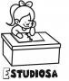 Niña estudiando