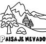 Paisaje nevado en Navidad