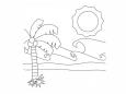Dibujos de Palmera y sol para colorear e imprimir