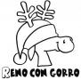 Dibujos de Reno con gorro para colorear e imprimir