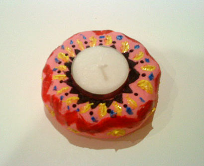 Portavelas de plastilina
