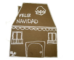 Tarjeta casita de jengibre