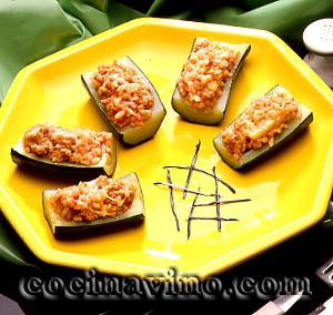 Calabacines rellenos con arroz