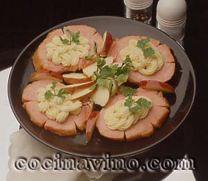 Chuletas de sajonia con manzana