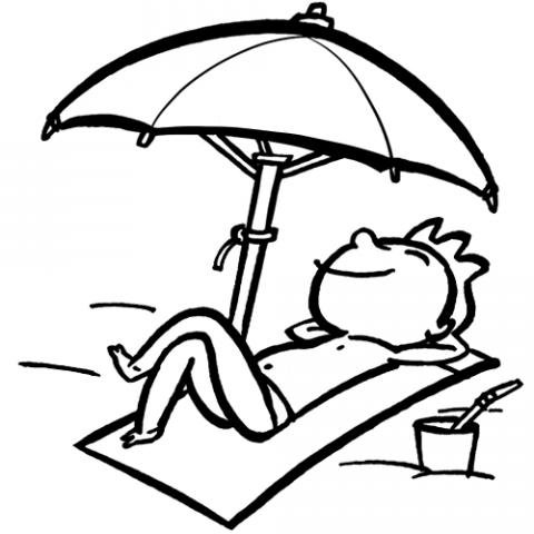 Verano en la playa: Dibujos para colorear
