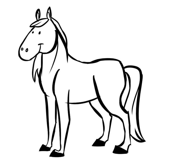Caballo sonriendo: Dibujos para colorear