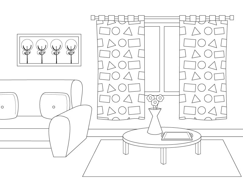 Sala De Estar Con Ninos ~ Dibujos para pintar de habitaciones de la casa sala de estar Sala De Estar Con Ninos ~ Dibujos para pintar de habitaciones de la casa sala de estar