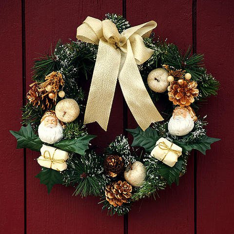 Tarjeta virtual de una corona de Navidad