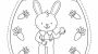 Huevo de Pascua con conejo de Pascua: dibujo para colorear y pintar