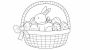 Cesta de Pascua: dibujo para colorear e imprimir
