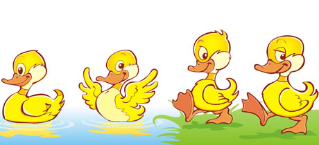 Canción five little ducks para niños en inglés