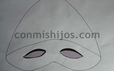 Manualidad máscara Pierrot. Paso 1.