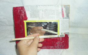 Papier mache mirror paso 4