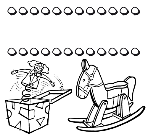Colorear los nombres: dibujo con juguetes