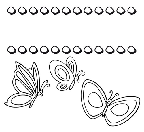 Imprimir un dibujo para colorear de nombres y mariposas