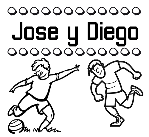 Dibujar las letras de nombres y fútbol