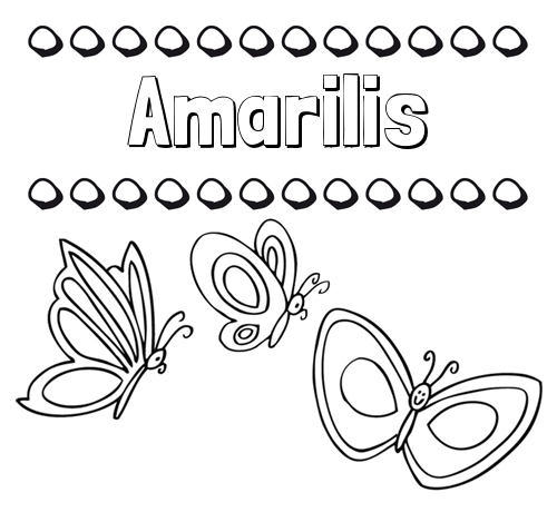 Imprimir un dibujo para colorear de nombres y mariposas