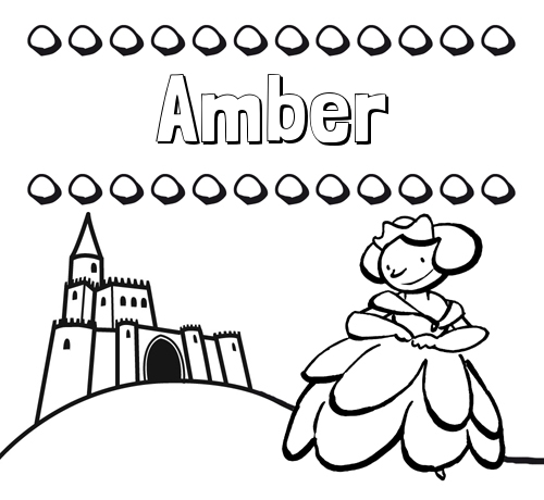 Nombre Amber Dibujos Para Colorear Su Nombre Y Una Princesa