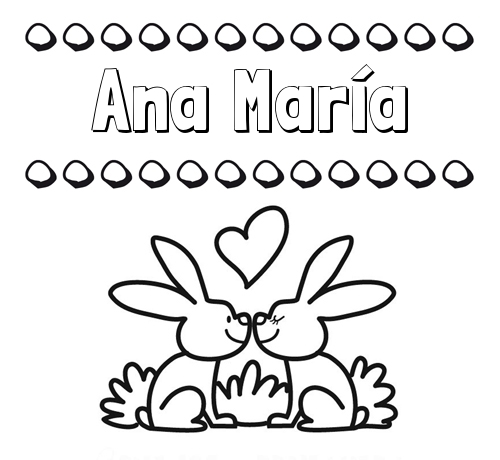 Colorear las letras de los nombres con conejitos