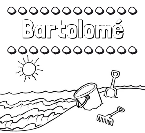 Nombres en la playa: dibujos para colorear