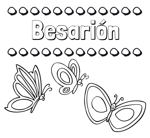 Imprimir un dibujo para colorear de nombres y mariposas