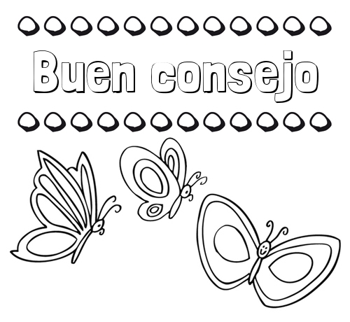 Imprimir un dibujo para colorear de nombres y mariposas