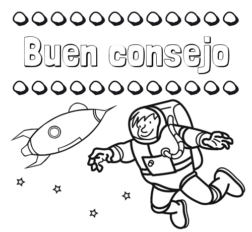 Dibujo de nombres en el espacio para imprimir