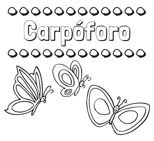 Imprimir un dibujo para colorear de nombres y mariposas