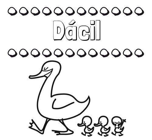 Patos: dibujos de nombres para imprimir