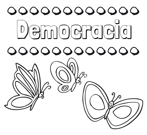 Imprimir un dibujo para colorear de nombres y mariposas