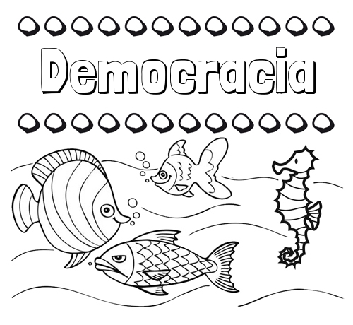 Peces: dibujos de nombres para pintar