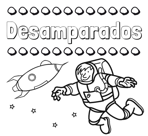 Dibujo de nombres en el espacio para imprimir