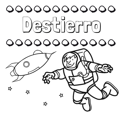 Dibujo de nombres en el espacio para imprimir