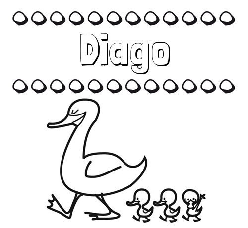 Patos: dibujos de nombres para imprimir